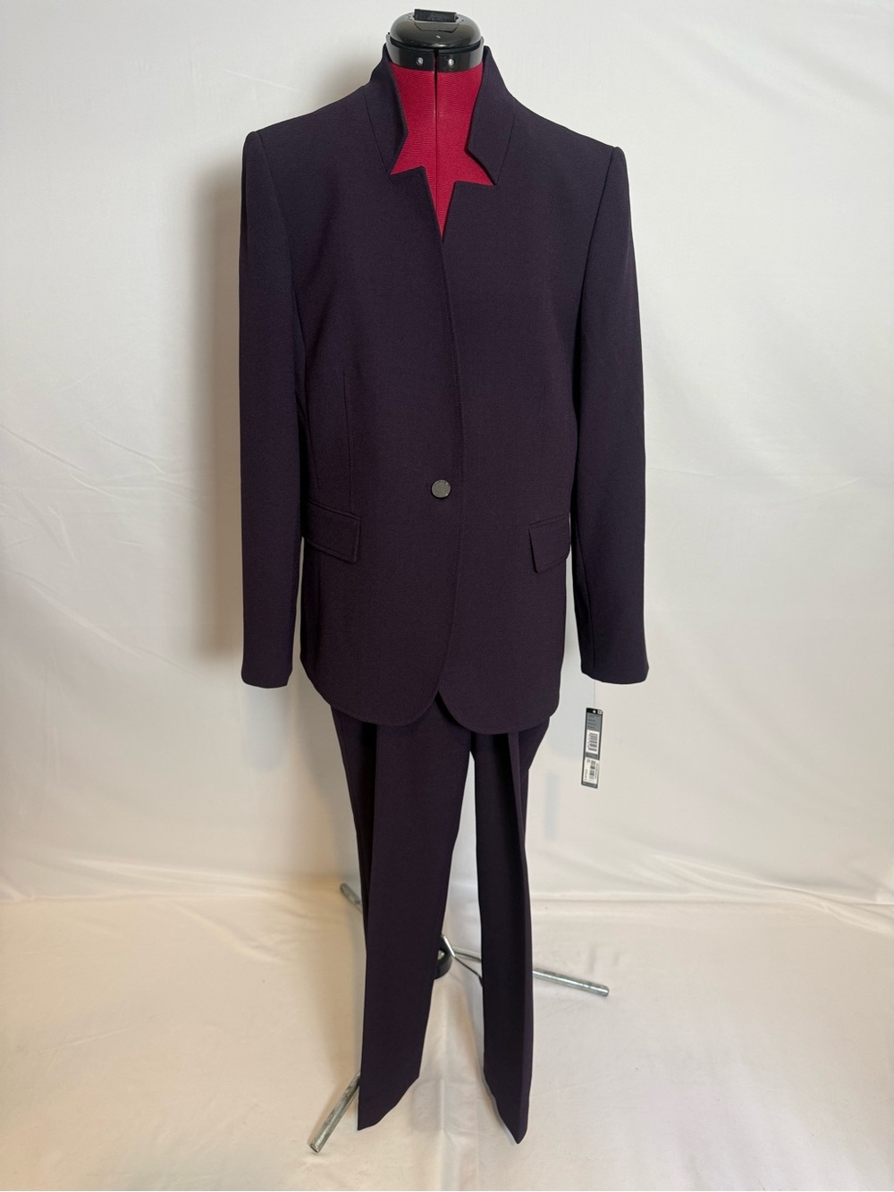 NWT Tahari ASL Pantsuit Women's Size 12 Eggplant 2-Piece Set Blazer & Pants